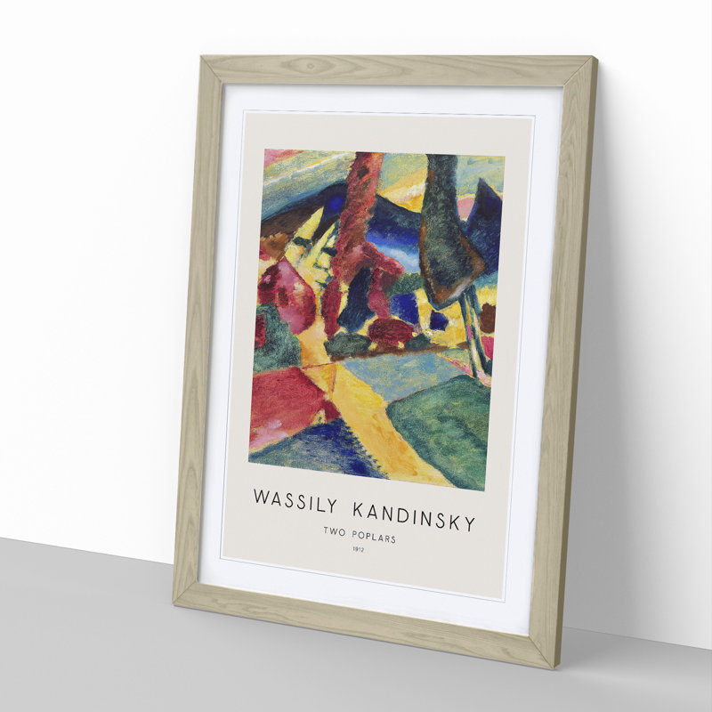 Landscape with Two Poplars by Wassily Kandinsky - Picture Frame Art Prints, 48cm H x 36cm W x 2cm D, Oak Framed