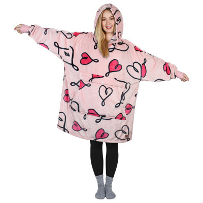 Catalonia Oversized Blanket Hoodie Sweatshirt, Wearable Fleece Pullover, Gift for Adults Men Women