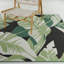 Tapis intérieur / extérieur vert floral tissé à la machine-69758888