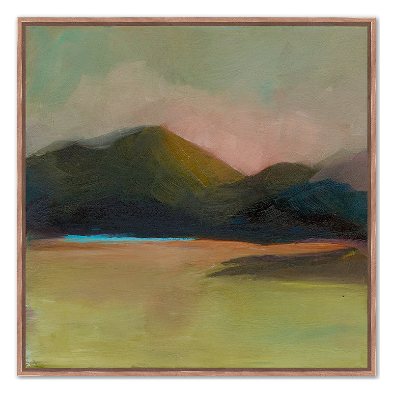 Été 2022 Safe Harbor, ensemble encadré sur toile par Michelle Abrams, H 30 po x l 30 po, Cadre flottant noyer