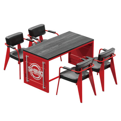 Judithe 4 - Person Solid Wood Top Trestle Dining Set