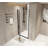 Pivot Shower Door, Matte Black Aluminum Frame, Half Frame ,1/4"(6Mm) Tempered Glass Explosion Proof Film