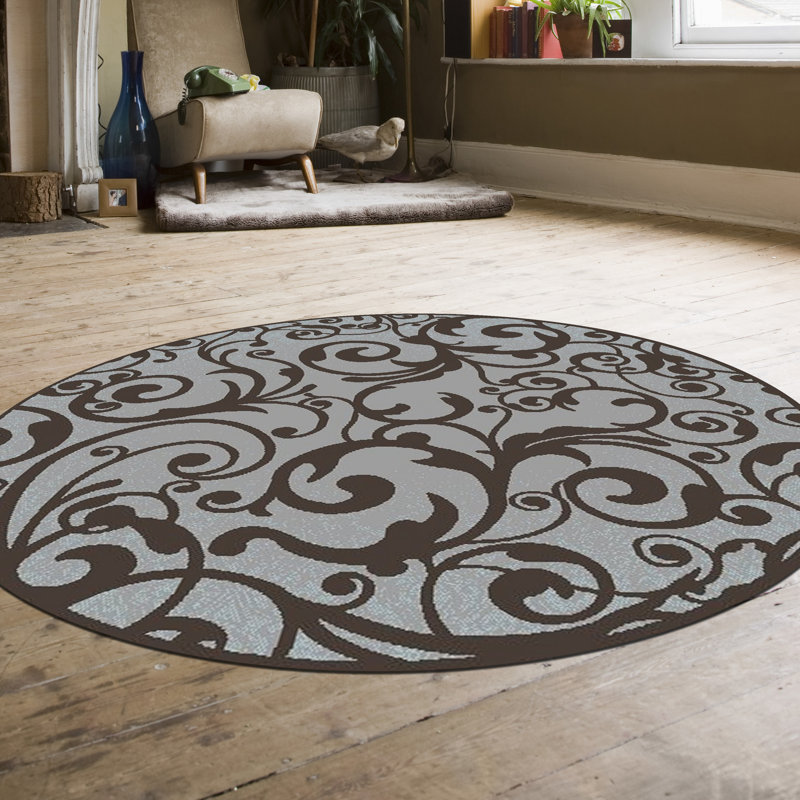 Aashild Abstract Indoor Rug, Round 7'10"