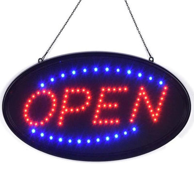 LED Open Sign, 19"x10" Bright High Visibility Advertisement Board Electric Display Sign Flashing Light for Business Walls Window Shop Bar Hotel, Two Modes