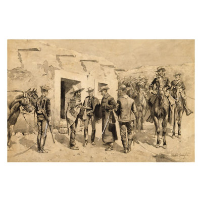 «U. S. Cavalry Hunting Garza Men on the Rio Grande» par Frederic Remington - Impression giclée