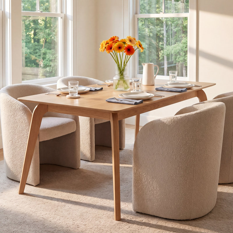 Yolanda 83" Extendable Dining Table, Oak