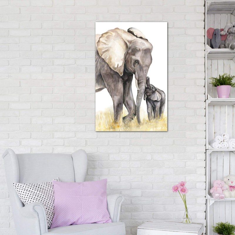Décoration murale éléphant, Toile tendue, H 40 po x l 26 po x P 1,5 po