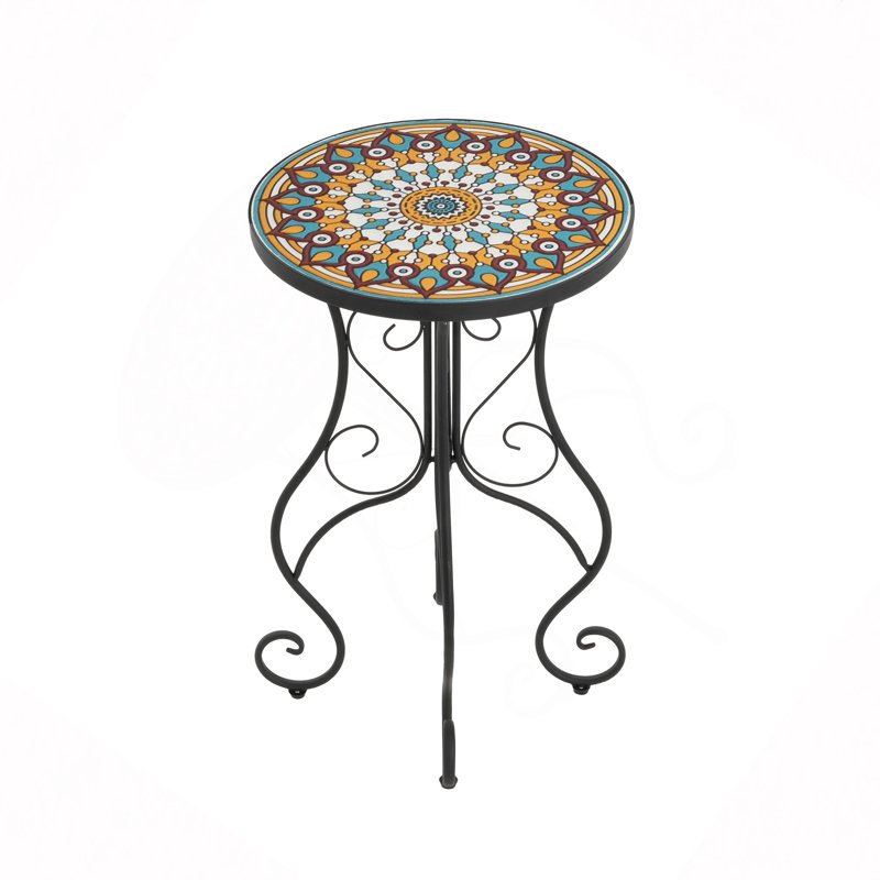 Table d'appoint ronde ronde en céramique