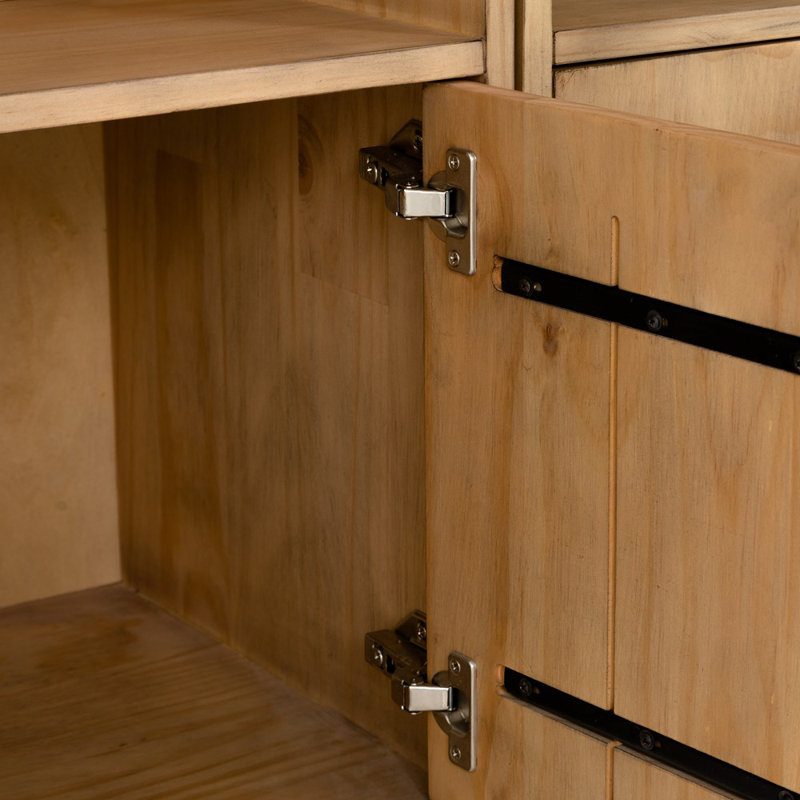 Bane Solid Wood Bookcase, Smoked Pine