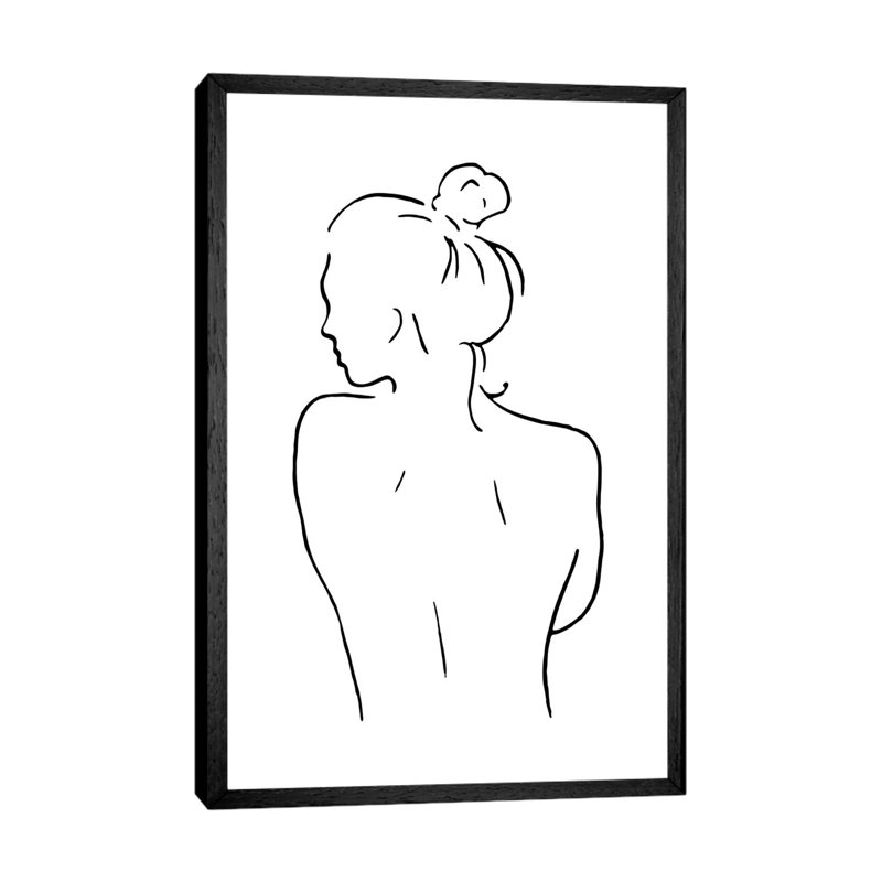 Female Body Sketch II - Print on Canvas, Black Framed, 152.5 cm H x 101.5 cm W