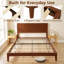Base de lit plateforme grand en bambou avec tête de lit haute, base de lit avec 12 lattes en peuplier, aucun sommier requis, assemblage facile, brun-686426084