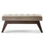 Banc de repose-pieds capitonné moderne Mid-Century l 40 po avec structure en bois massif Draper-1615940073