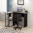 41.14'' W L-Shaped Computer Desk with Bookshelf-699126462