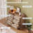 Farmhouse 6 Drawer Dresser for Bedroom, Rattan Chest of Drawers with Storage,Large Dresser Chest of Drawers with Gold Handle