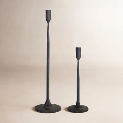 2-Piece Metal Candlestick Set