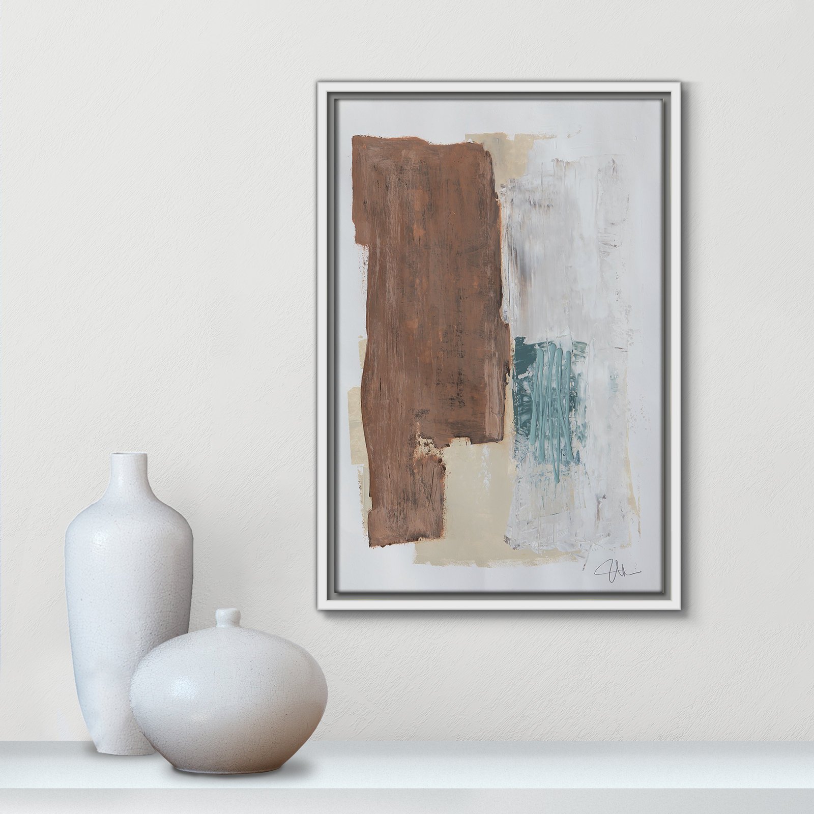 Together We Work I Print, 19.5'' H x 13.5'' W x 2'' D, White Framed