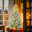 Pre-Lit Spruce Snow Flocked Christmas Tree, Artificial Hinged Xmas Tree With 300 Multi-Color LED Lights, 8 Flashing Modes &790 Snow Branch Tips, Holiday Office Home Décor
