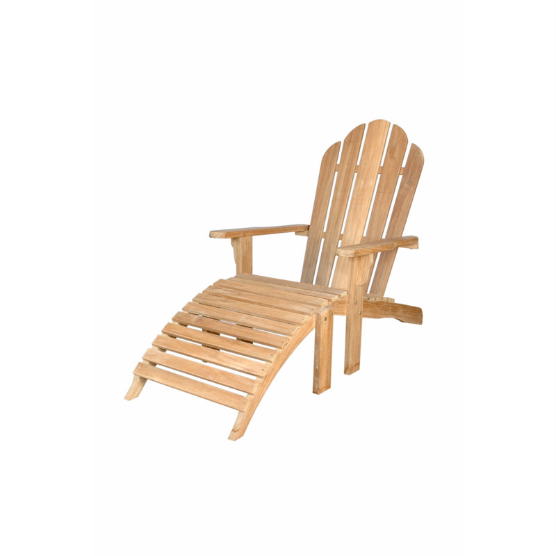 Natural Teak Adirondack Chair with Ottoman