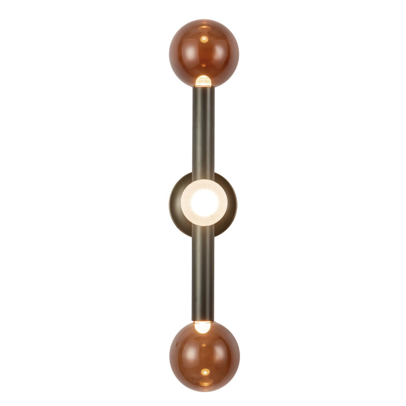 Martinez 3 - Light LED Vanity Light, Urban Bronze/Amber Glass