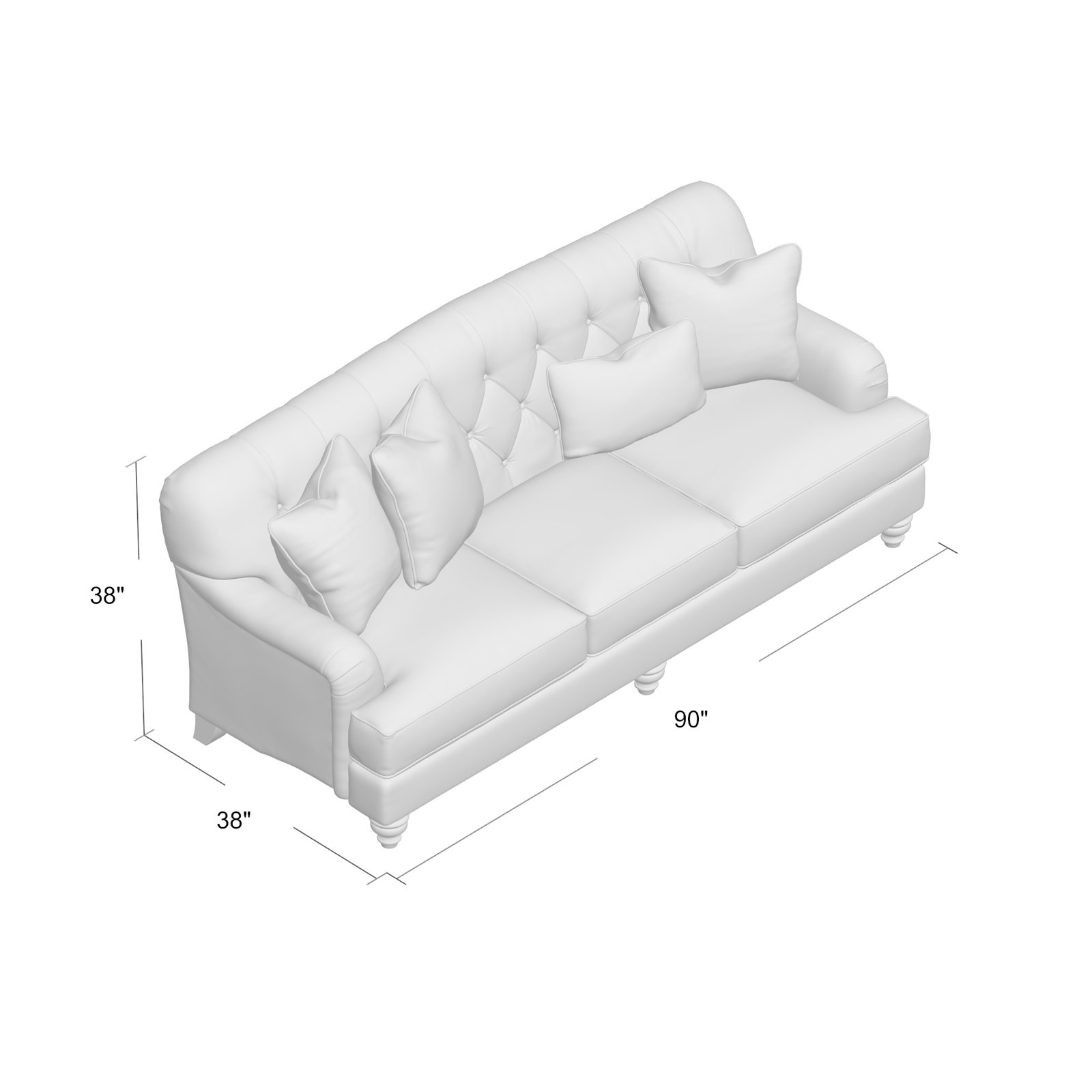 Sullivan 90'' Upholstered Sofa, Aberdeen 22 Blue Velvet, Manhattan, Yes