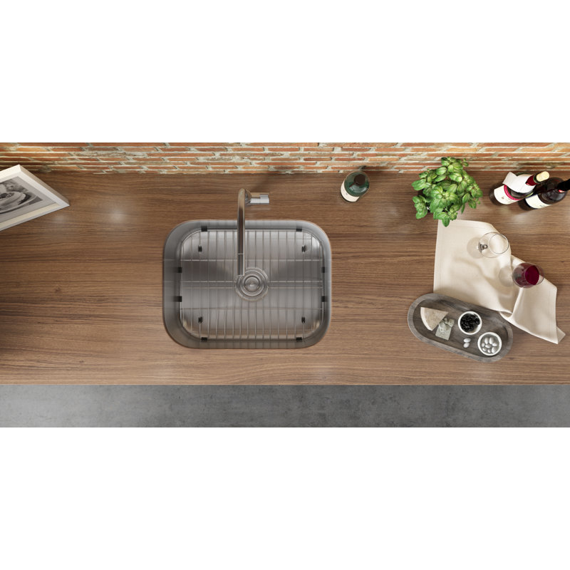 Ruvati Bar Prep Sink Undermount 16 Gauge Stainless Steel, 17.75" L x 23" W