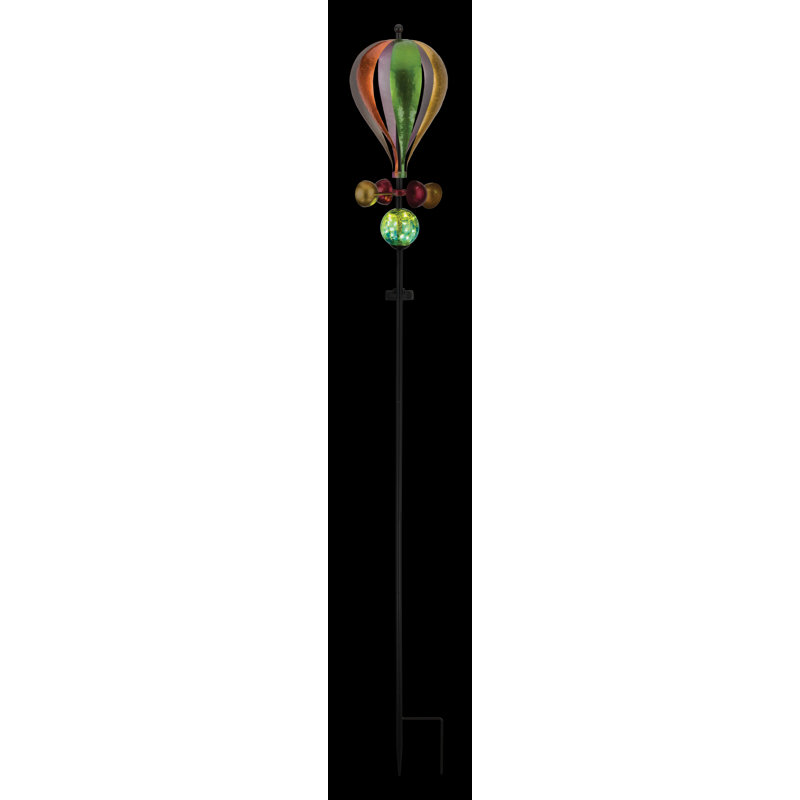 Whimsical Multicolor Balloon Solar Wind Spinner Stake
