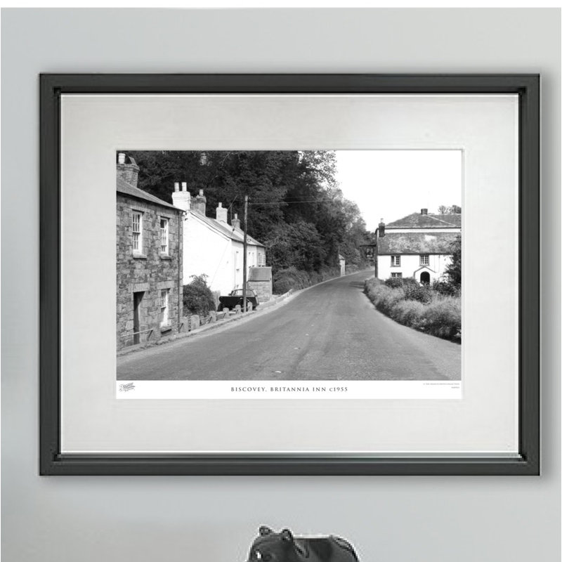 Biscovey, Britannia Inn C1955 - Single Picture Frame Print on Wood, 45cm H x 60cm W x 2.3cm D