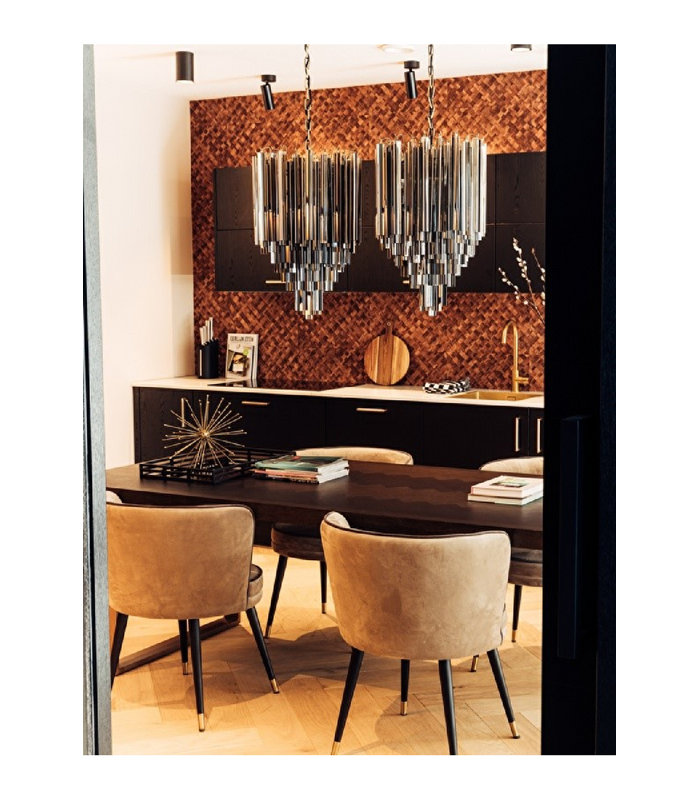 Salerno 4 - Light Chandelier, Brass