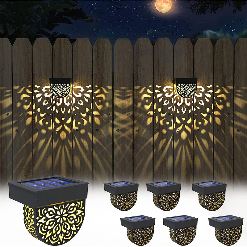 Ensemble de 6 lampes murales pour l'extérieur Mandala, Noir