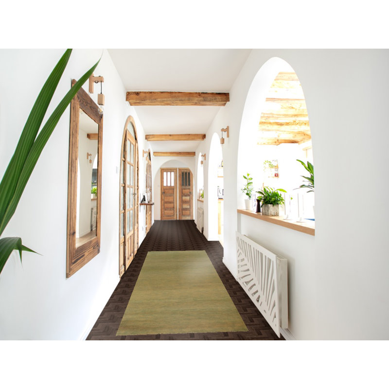 Tapis vert et jaune Gabbeh