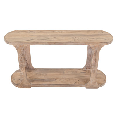 Console Eray, 1 tablette, bois de tonneau, 59 pouces