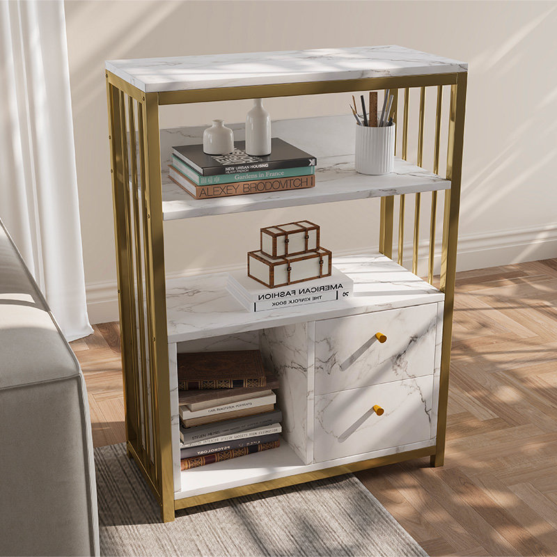 Eden Common Luxury White Sideboard Bookshelf with