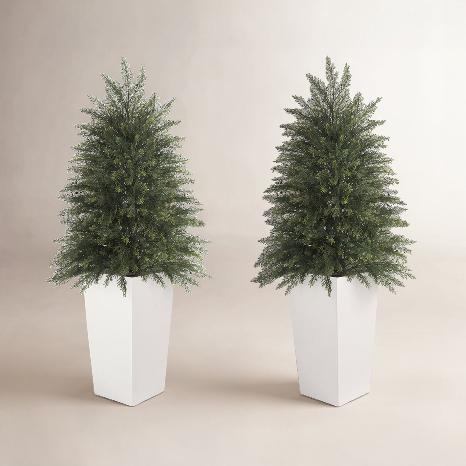 47" Cedar Topiary in Planter, White