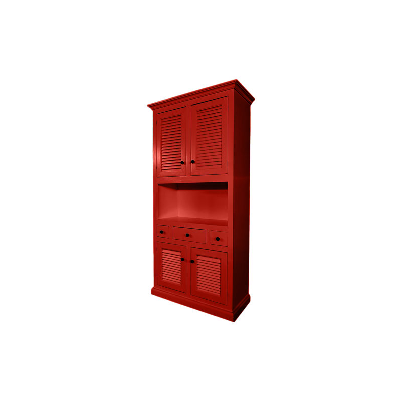 Modern Dining Hutch and buffet with shutter doors, Persimmon Red