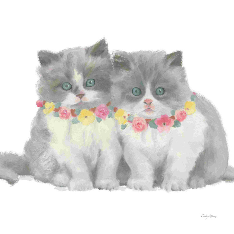 Cutie Kitties VI, H 30 po x l 30 po, Non, Toile tendue