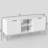 TV Stand With Wave-Design Doors, Open Shelf And Adjustable Shelf, Stylish And Functional For Your Living Room