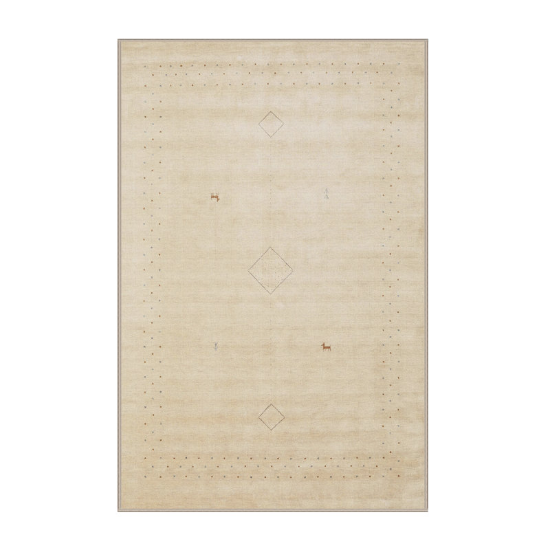 Tapis abstrait crème, Rectangle 5 pi x 7 pi