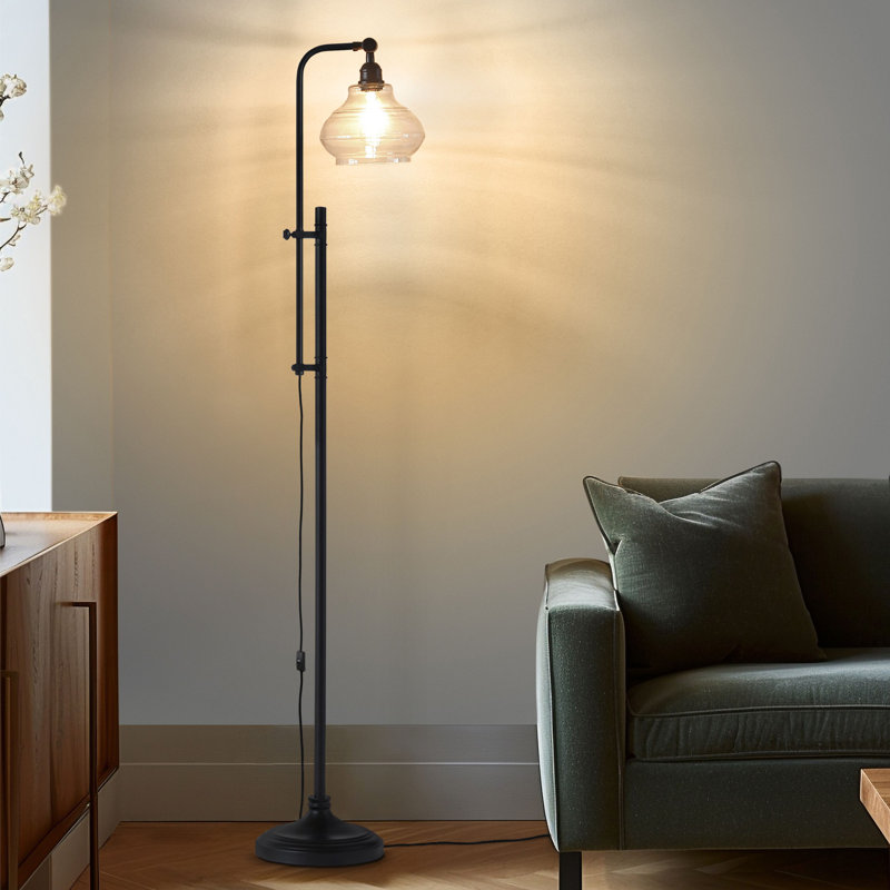 Austin 69 in. Mid-Century Modern 1-Light Height Adjustable LED Floor Lamp