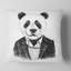 Drôle de panda hipster noir et blanc - coussin imprimé animal-30746274-30746277
