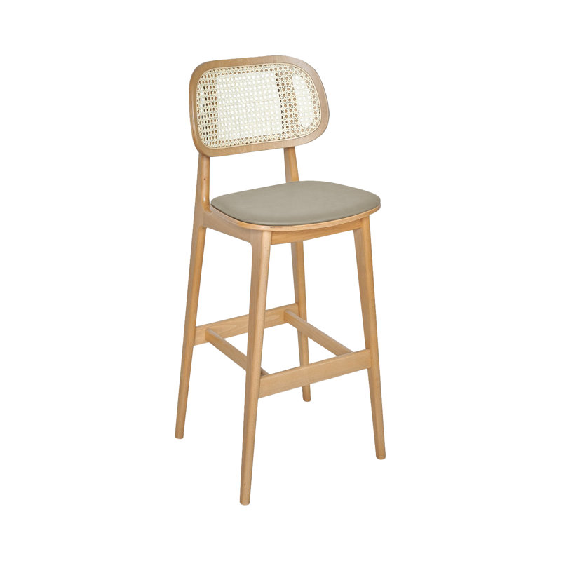 Tabouret 30 "Emma Cane, Brun clair, Beige
