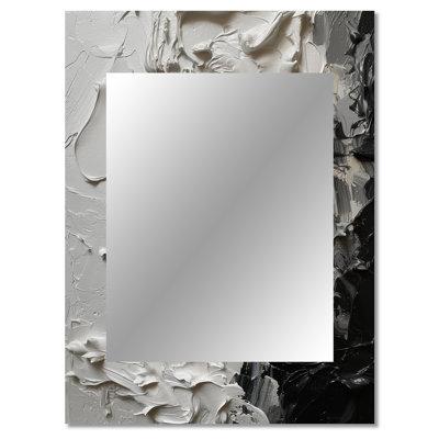 White And Black Tranquility Unleashed IV - Marble Decorative Wall Mirror, Modern Mirror, Printed Metal Art