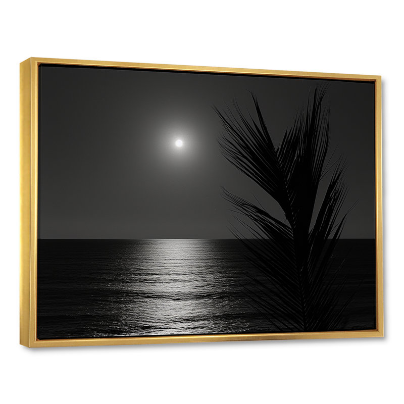 Arabela - décoration murale bord de mer tropicale, 34" H x 44" W, Cadre flottant doré