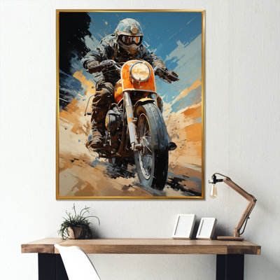 " Orange And Blue Durty Bike "