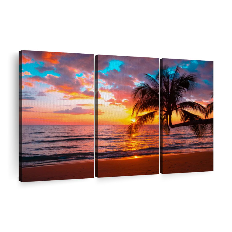 «Sunset Island» sur toile, H 50 po x l 32 po