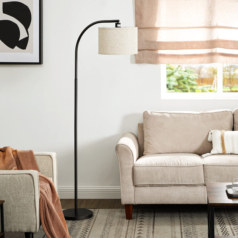 Amera 161cm Arched Floor Lamp, Black