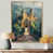 Toile avec cadre flottant or