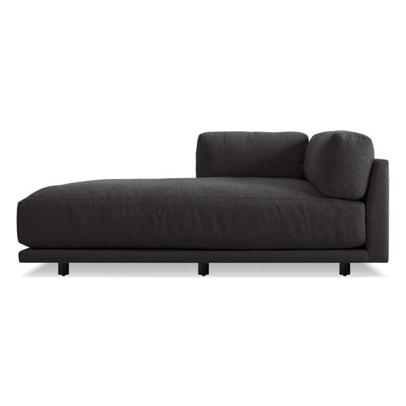 Sunday Chaise Lounge, Left Hand Facing, Camel Velvet Polyester Blend