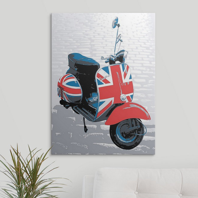 «Vespa Scooter» par Francy, impression, H 24 po x l 18 po x P 1,25 po, Toile