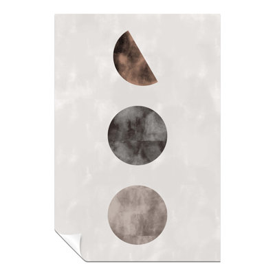 Brown And Black Circles - No Frame Print