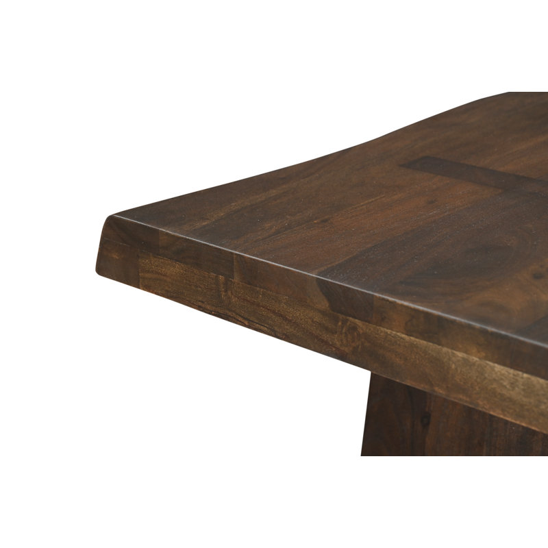 Chaliyah Solid Wood Top Double Pedestal Dining Set, 30" H x 75" L x 38" W, 7 Pieces: Table, 6 Chairs